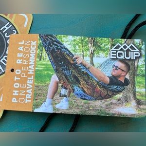 NWT Equip photo real travel hammock with fish graphic